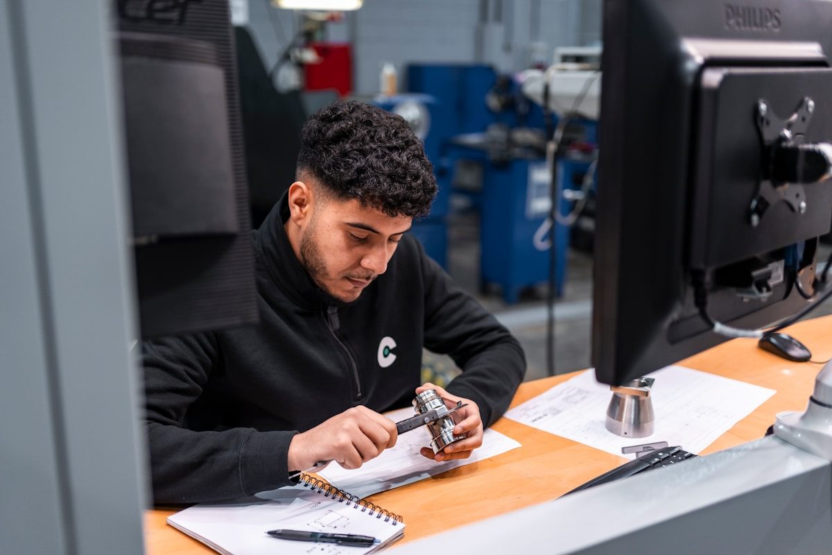 A quality inspection on the factory floor before an order ships